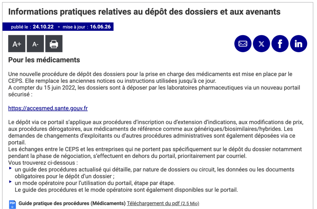 Dépôt des dossiers au CEPS : guide du portail ACCESMED